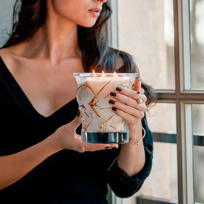 Lalique Oceans "Gold Edition" Crystal Scented Candle Candle by  Lalique at   FormFluent Sydney, Australia