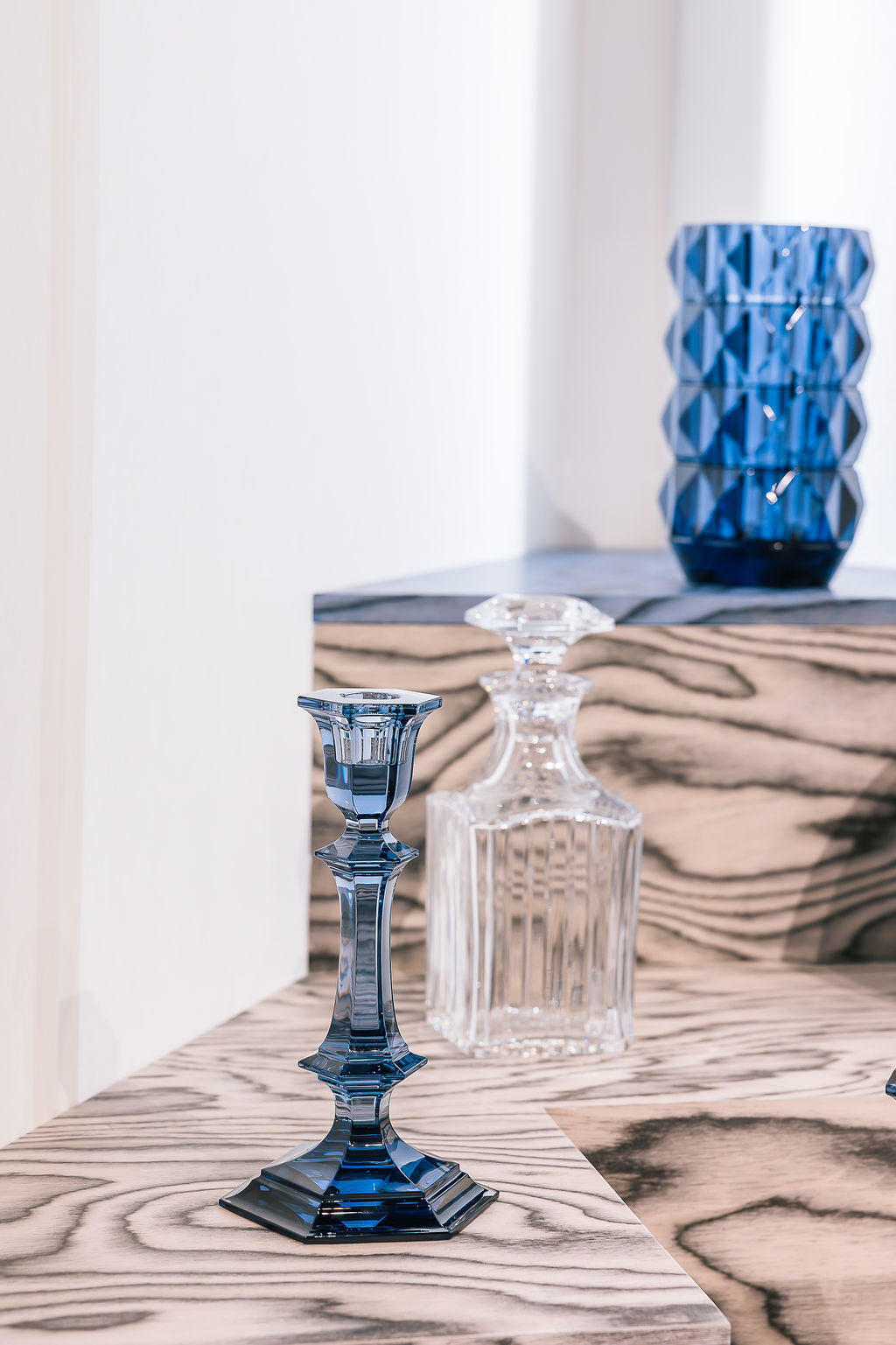 Baccarat Harcourt Candlesticks - Midnight Blue (Set of 2)