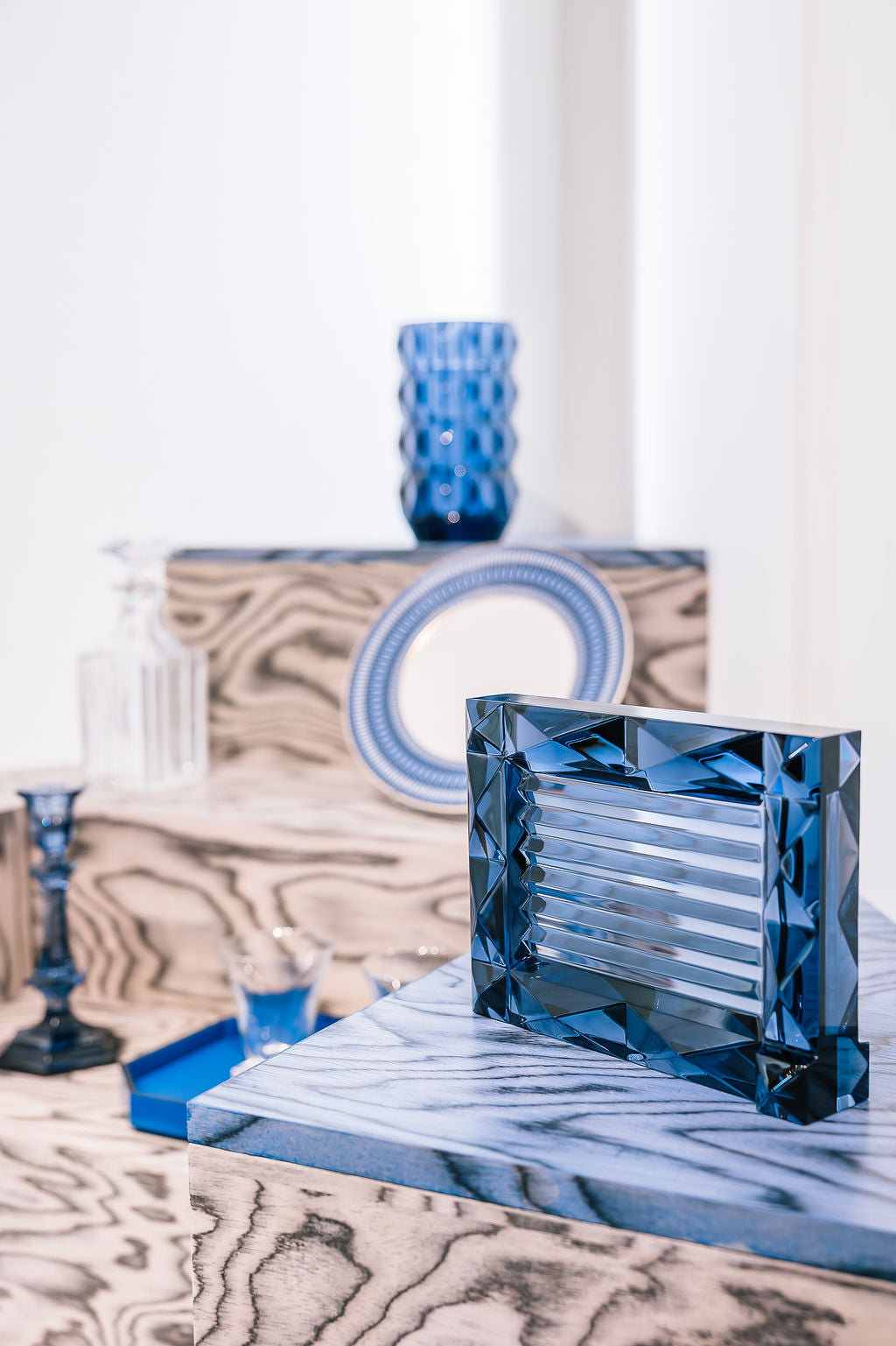 Baccarat Louxor Horizontal Photo Frame - Midnight Blue