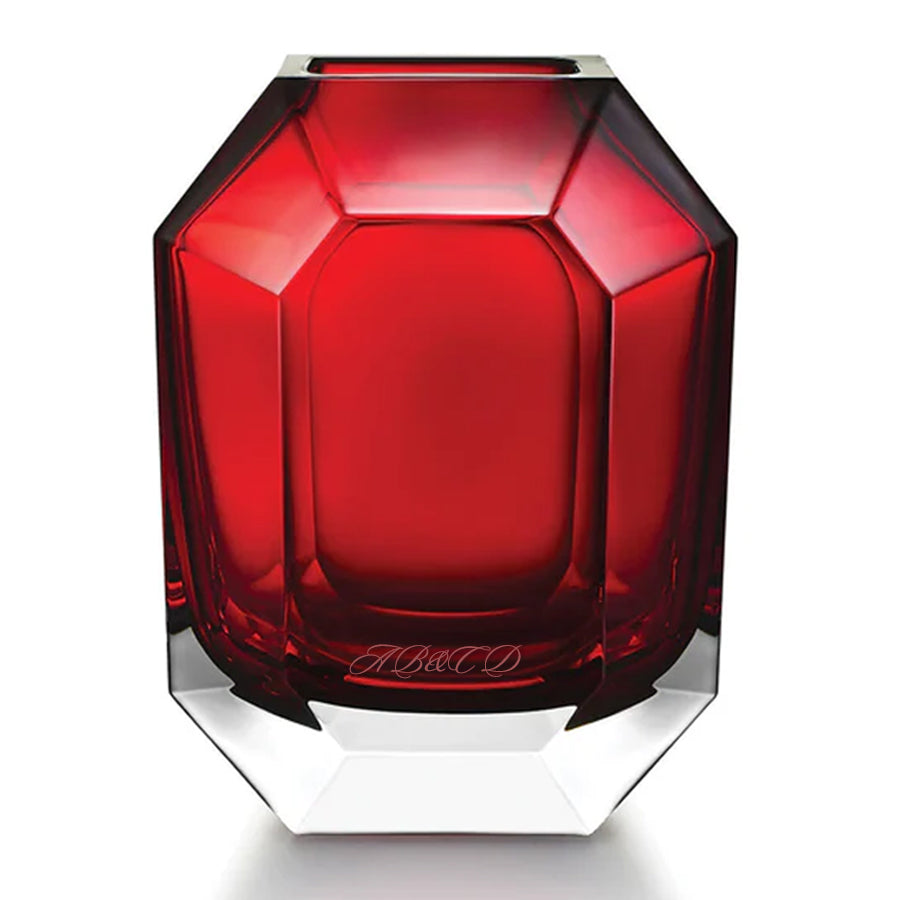 Baccarat Octogone Vase Red Crystal - FormFluent