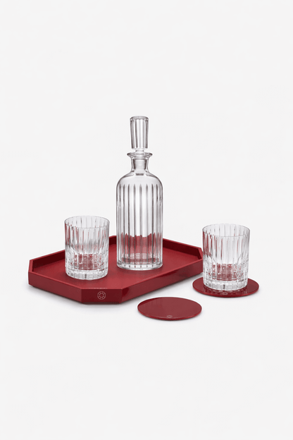 Baccarat Lacquer Octogone Tray Red (S/M/L)  by  Baccarat at   FormFluent Sydney, Australia