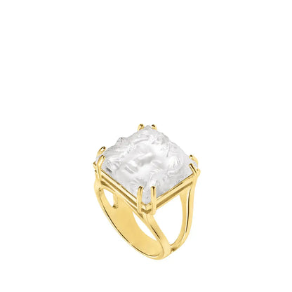 Lalique Aréthuse Ring Clear Crystal 18K Yellow Gold Plated Jewelry by  Lalique at   FormFluent Sydney, Australia
