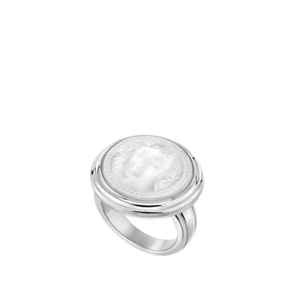 Lalique Aréthuse Round Ring Clear Crystal Silver Jewelry by  Lalique at   FormFluent Sydney, Australia