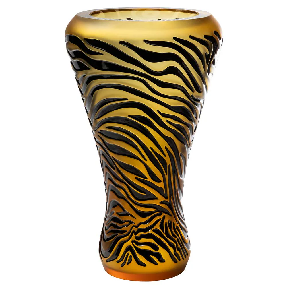 Tigre Vase Limited Edition Lalique black enamelled coating