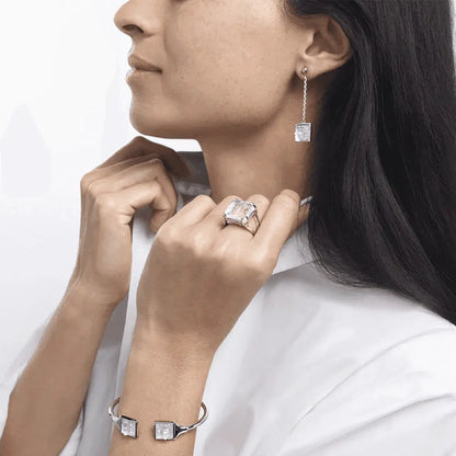 Lalique Aréthuse Long Earrings Silver Jewelry by  Lalique at   FormFluent Sydney, Australia
