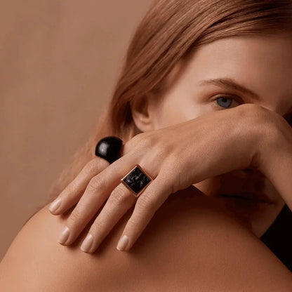 Lalique Cabochon Ring - Black Crystal  by  Lalique at   FormFluent Sydney, Australia