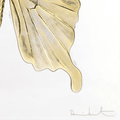 Lalique Eternal Beauty Butterfly Damien Hirst Clear Crystal Gold Stamped Limited Edition Sculpture by  Lalique at   FormFluent Sydney, Australia