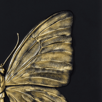 Lalique Eternal Beauty Butterfly Damien Hirst Black Crystal Gold Stamped Limited Edition Sculpture by  Lalique at   FormFluent Sydney, Australia