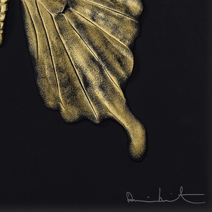 Lalique Eternal Beauty Butterfly Damien Hirst Black Crystal Gold Stamped Limited Edition Sculpture by  Lalique at   FormFluent Sydney, Australia