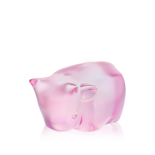 Lalique Niu Wang Wang Ox Sculpture - Pink luster crystal by Han Meilin, 2025