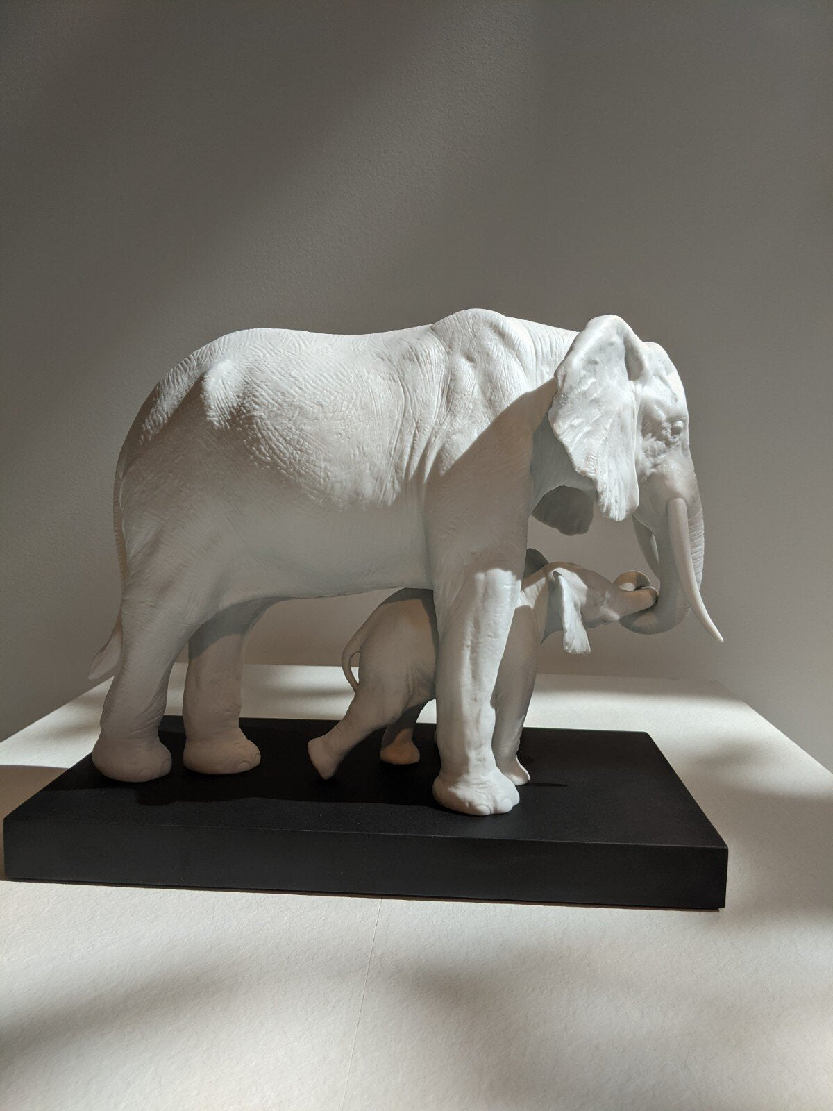 White Elephants Porcelain Sculpture Following the Path
