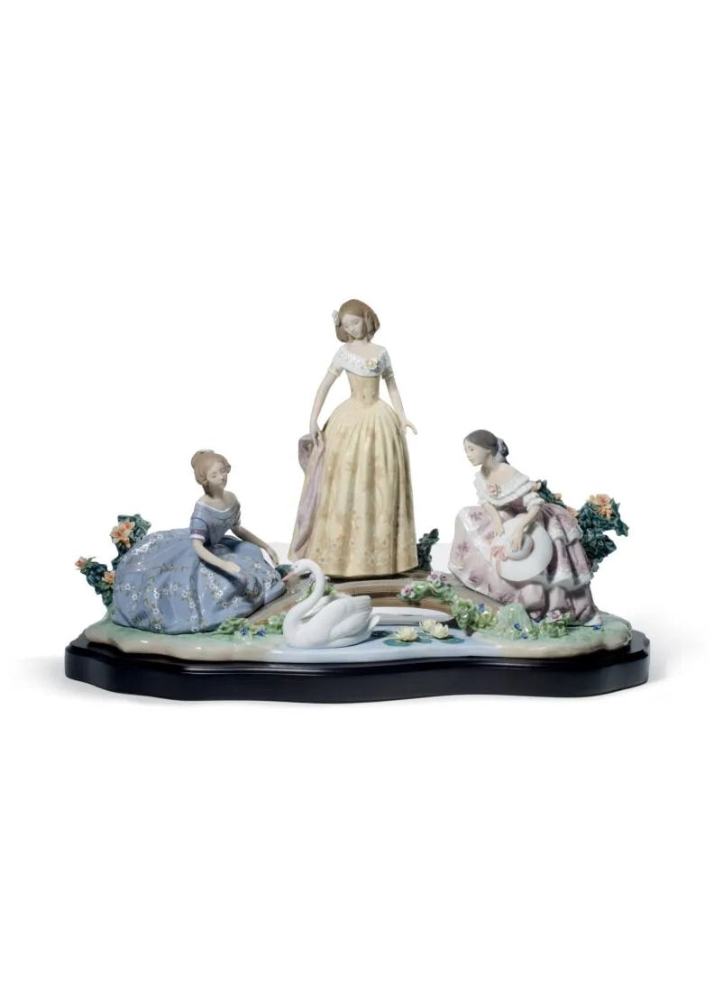 Daydreaming By The Pond Women Sculpture. Limited Edition