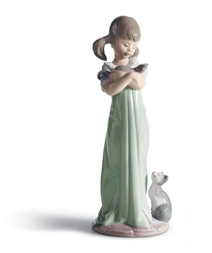  Lladró Don't Forget Me Girl and Cats Figurine Sculpture by Lladró at  FormFluent