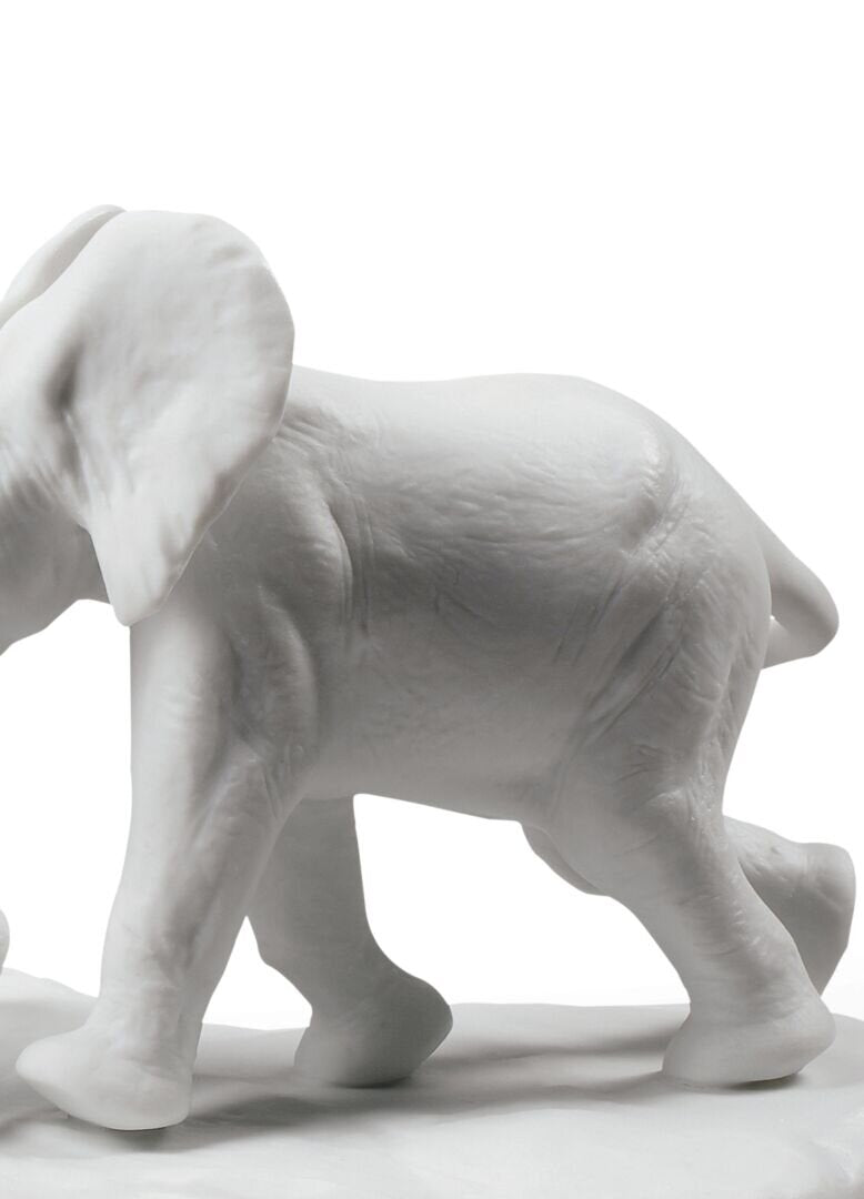 Following The Path Elephants Sculpture (White) - FormFluent