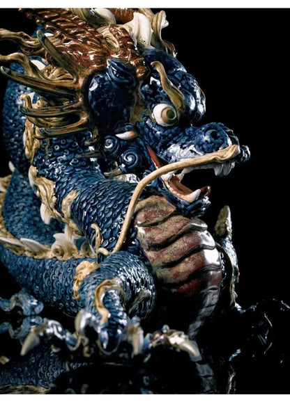  Lladró Great Dragon Sculpture Blue Enamel Limited Edition Sculpture by Lladró at  FormFluent