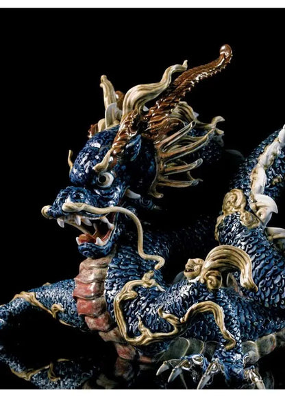  Lladró Great Dragon Sculpture Blue Enamel Limited Edition Sculpture by Lladró at  FormFluent