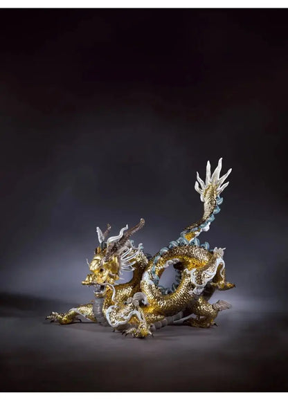  Lladró Great Dragon Sculpture Gold Lustre Limited Edition Sculpture by Lladró at  FormFluent