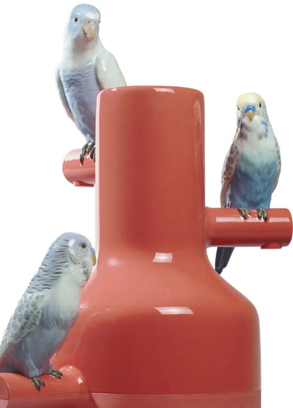 Lladró Parrot Parade Vase Coral Vase by  Lladró at   FormFluent Sydney, Australia