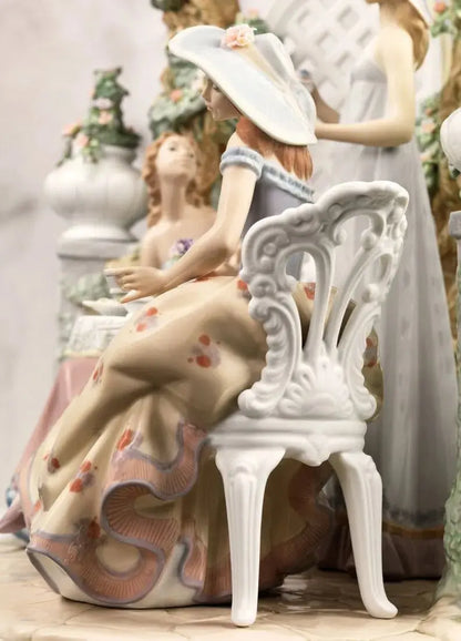 Lladró Tea in The Garden Women Sculpture Limited Edition Sculpture by Lladró at  FormFluent