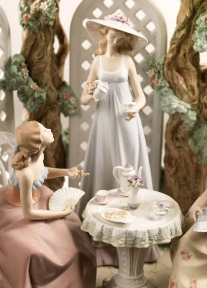  Lladró Tea in The Garden Women Sculpture Limited Edition Sculpture by Lladró at  FormFluent
