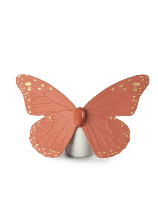 Lladró Butterfly Figurine Coral with Gold Lustre Sculpture by  Lladró at   FormFluent Sydney, Australia