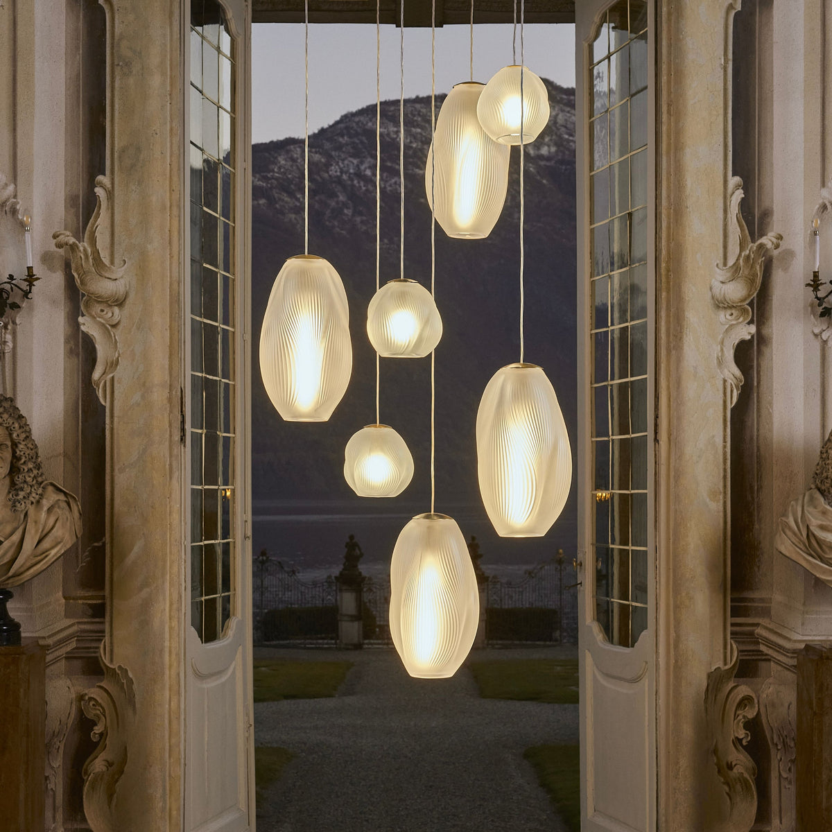 Lalique Alizé Small Ceiling Lamp - Nickle