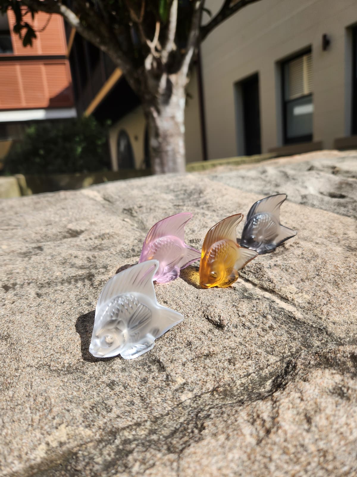 Lalique Fish Sculpture Pink Crystal - FormFluent