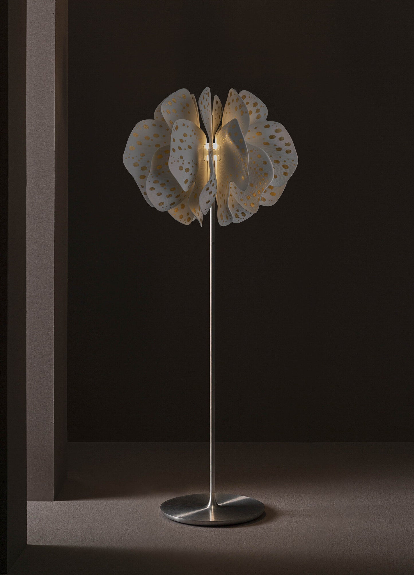 Lladró Nightbloom Floor Lamp 170cm Gold Lustre by Marcel Wanders - FormFluent