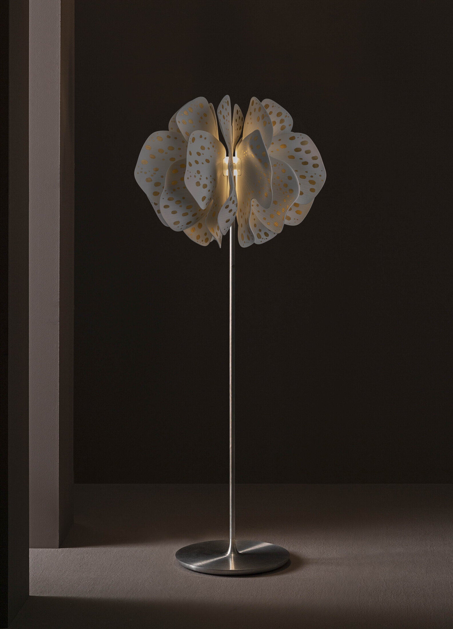 Lladró Nightbloom Floor Lamp 170cm Gold Lustre by Marcel Wanders - FormFluent