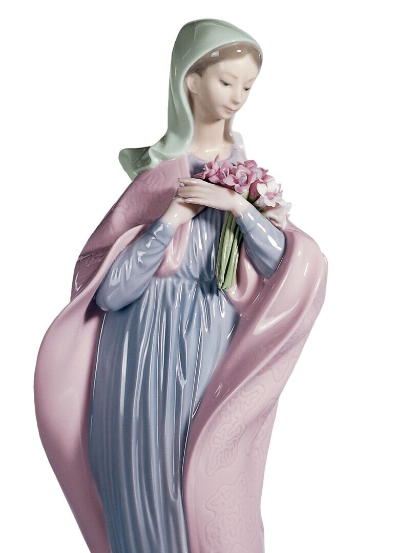 Our Lady with Flowers Virgin Mary Figurine