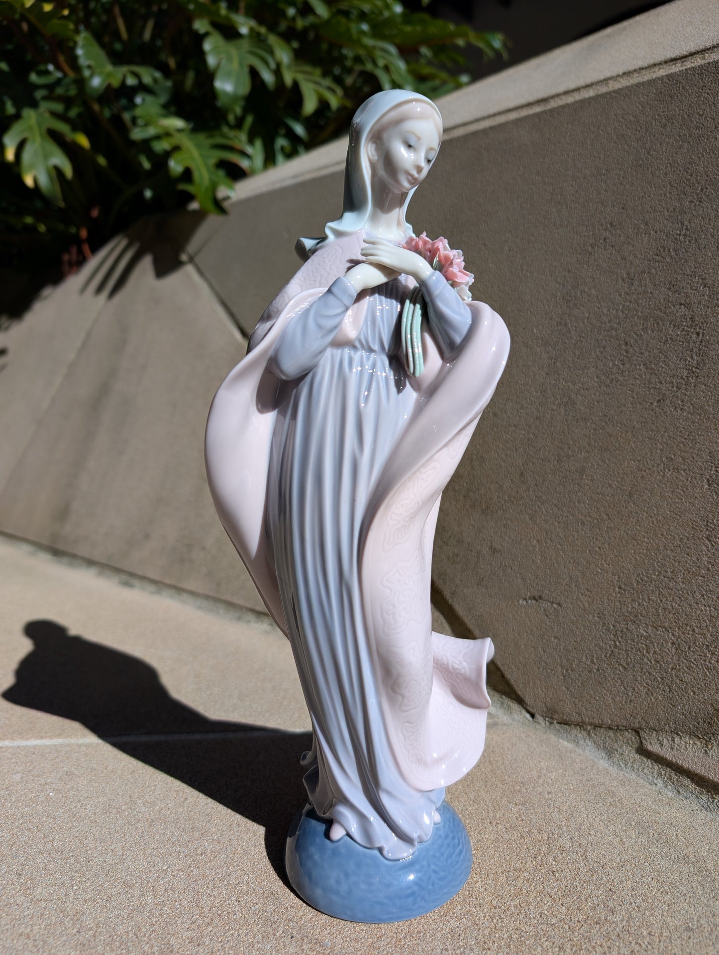Lladró Our Lady with Flowers Virgin Mary Figurine  - FormFluent Sydney Australia