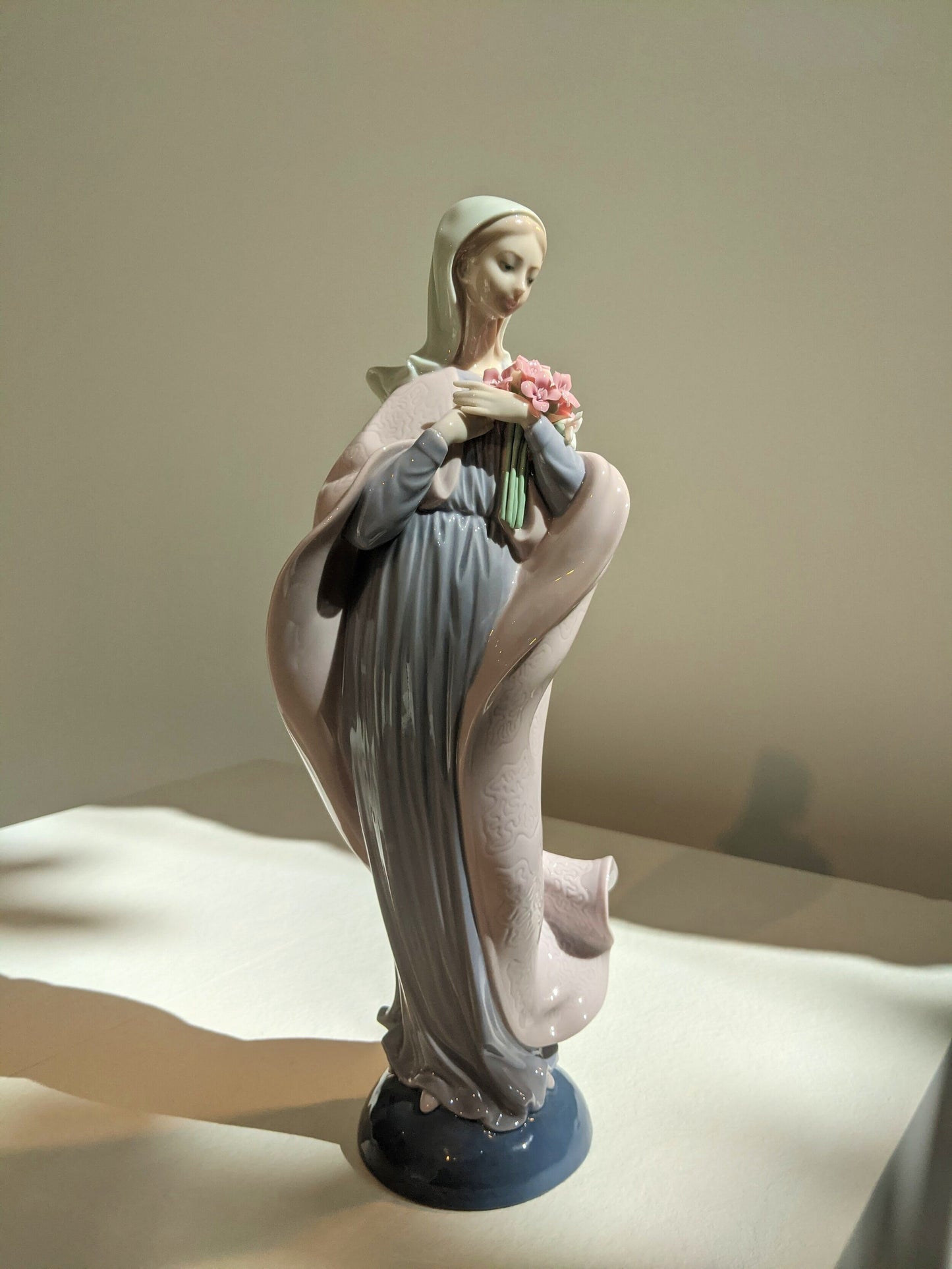 Our Lady with Flowers Virgin Mary Figurine