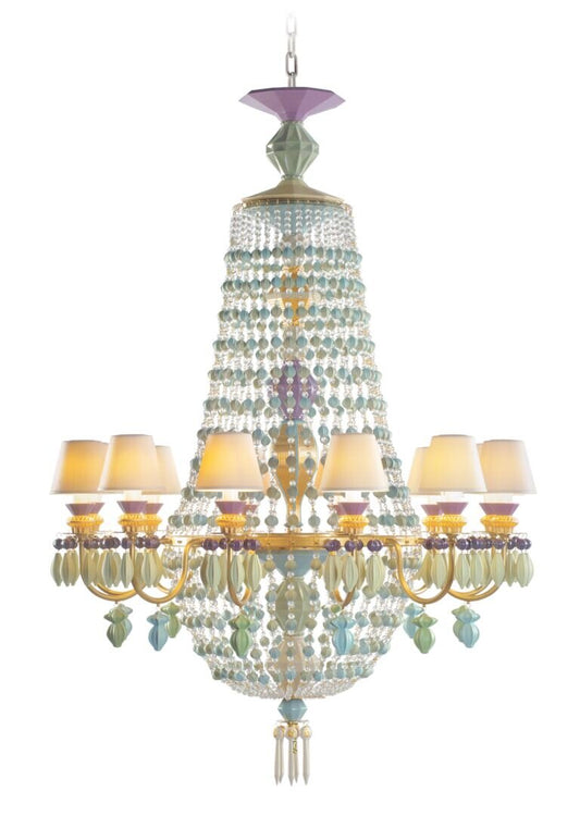  Lladró Winter Palace 12 Lights Chandelier - White and Gold Lustre Lighting by Lladró at  FormFluent