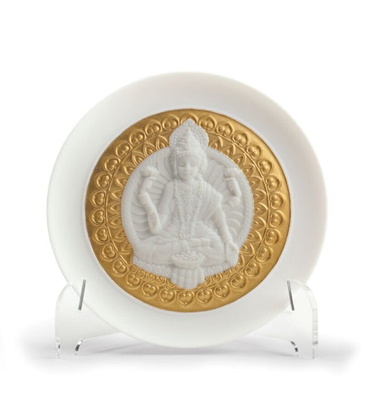 Goddess Lakshmi Decorative Plate (Gold Lustre)