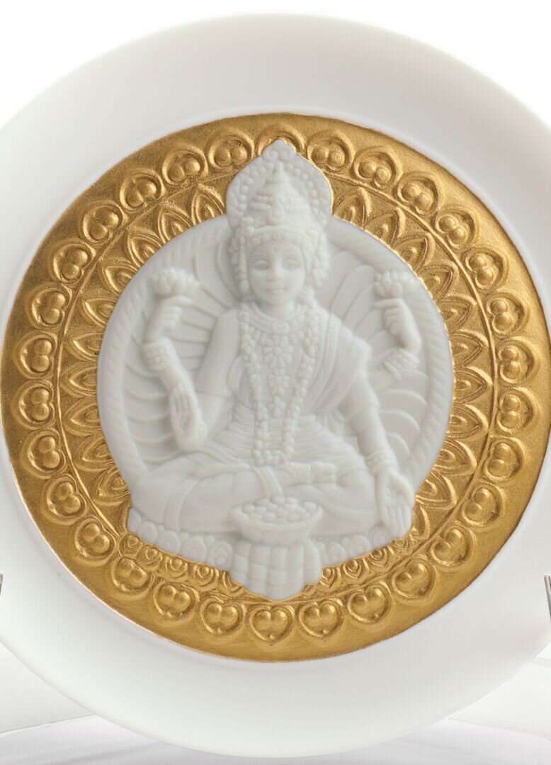 Goddess Lakshmi Decorative Plate (Gold Lustre)