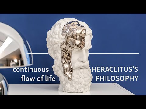 Youtube video of Lladro's Thinker. The text on the thumbnail reads: continuous flow of life - Heraclitus's  Philosophy 