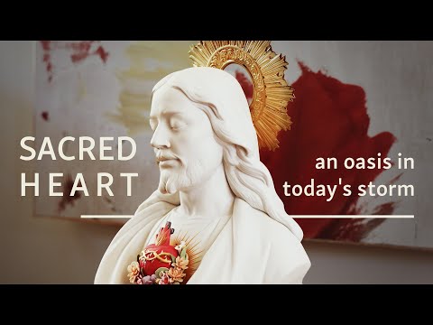 Youtube video of Lladro's Sacred Heart of Jesus. The text on the thumbnail reads: Sacred Heart - an oasis in today's storm. 