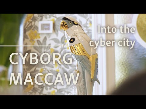Cyborg in Motion: Wild Meets Wired | Lladró Macaw Bird Cyborg Sculpture 