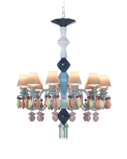 Lladró Decorative Chandelier with Colourful Shades and Intricate Designs for Elegant Spaces