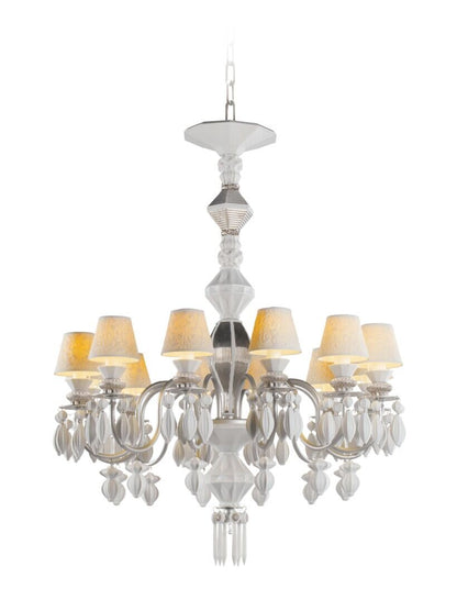 Lladró Elegant Chandelier with 12 Lights and Beautiful Floral Accents for Stylish Interiors